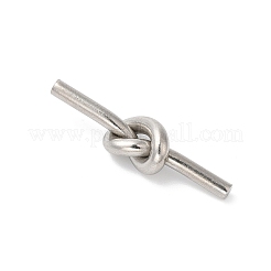 変色しない304ステンレススチールペンダント  ラブノット金具  ステンレス鋼色  28x7x6mm  穴：1.2mm&nbsp;STAS-B042-01C