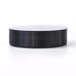 両面ポリエステルサテンリボン  メタリックシルバーカラー  ブラック  1インチ（25mm）  約100ヤード/ロール（91.44メートル/ロール）&nbsp;SRIB-P012-A05-25mm