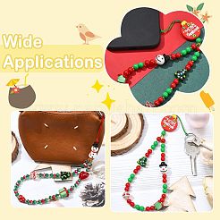 Lampwork & Glass Christmas Phone Lanyard Wrist Strap&nbsp;HJEW-SZ00098