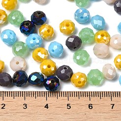 ガラスビーズ  多面カット  ロンデル  空色  8x6mm  穴：1mm  約145個/60g&nbsp;EGLA-A034-SM8mm-32