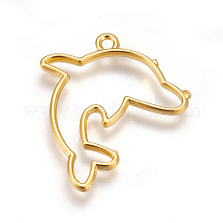 Zinc Alloy Open Back Bezel Pendants&nbsp;PALLOY-WH0039-03G-B