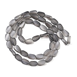 電気メッキガラスビーズセット  艶消し  オーバル  グレー  14x9x4.5mm  穴：1mm  約50個/連  27.17インチ（69cm）&nbsp;EGLA-C009-01B-PL02