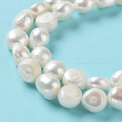 天然養殖淡水パールビーズ連売り  両面研磨  グレード2a+  貝殻色  9~10.5x10~11x7.5~9mm  穴：0.6mm  約34~36個/連  13.98''（35.5~36.5センチメートル）&nbsp;PEAR-Z002-03