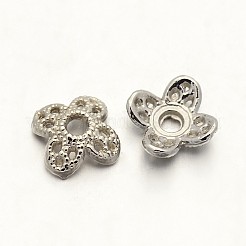 4 -petal亜鉛合金ビーズキャップ  ミックスカラー  8x2.5mm  穴：1.5mm&nbsp;PALLOY-N0111-07
