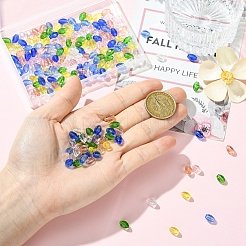 210Pcs 7 Colors Transparent Glass Beads&nbsp;GL-YW9D8D-02