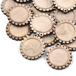 Wooden Pendant Cabochon Settings&nbsp;WOOD-S044-08A