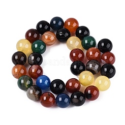Natural Agate(Dyed & Heated) Beads Strands&nbsp;G-Q604-12MM-01