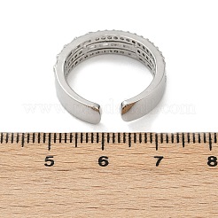 Brass Micro Pave Cubic Zirconia Cuff Rings for Women&nbsp;RJEW-F182-04P