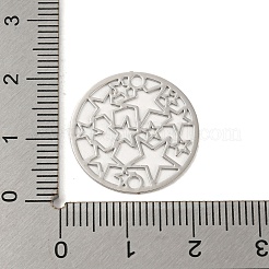 Rack Plating Brass Hollow Out Star Connector Charms&nbsp;KKC-D001-18P