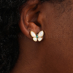 Natural Shell Butterfly Stud Earrings for Women&nbsp;QN3948