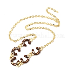 Brass Enamel Pendant Necklaces&nbsp;NJEW-B157-07G-03