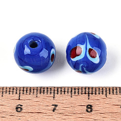手作りランプワークビーズ  丸い尾とフェニックスの尾  ブルー  11.5~13mm  穴：1.2~2.5mm&nbsp;LAMP-T022-30E