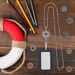 DIY Half Round with Flower Interchangeable Pendant Necklace Making Kit&nbsp;DIY-DR0001-04