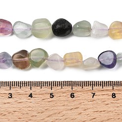 天然な色鮮やかな蛍石ビーズ連売り  ナゲット  タンブルストーン  8~11x6.5~10x5.5~8.5mm  穴：1mm  約22~23個/連  7.87''（20センチメートル）&nbsp;G-B161-B12