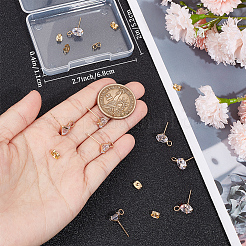 10Pcs Brass Micro Clear Cubic Zirconia Stud Earring Findings&nbsp;KK-BBC0011-94