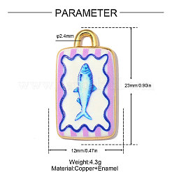 Printed Brass with Enamel Pendants&nbsp;KK-OY001-71G