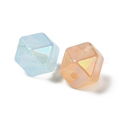 UVメッキ不透明アクリル模造ゼリービーズ  虹色の  ナゲット  多面カット  ミックスカラー  15.5x19x19mm  穴：3mm&nbsp;OACR-D316-05B
