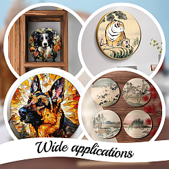 6Pcs 6 Styles Flat Round Wood Painting  Panels&nbsp;AJEW-AR0005-47