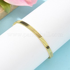 女性用304ステンレススチールスネークチェーンブレスレット  18KGP本金メッキ  7x1/8インチ（17.7x0.35cm）&nbsp;LS-BJEW-U019-04G-02