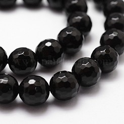 Natural Dyed & Heated Black Onyx Beads Strands&nbsp;X-G-D840-22-10mm