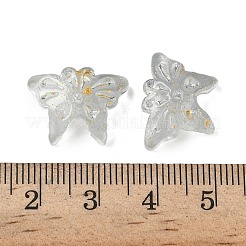 ガラスビーズ  蝶  金粉付き  銀  13x17.5x3mm  穴：1.4mm  約1063個/1000g&nbsp;GLAA-C039-01E