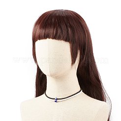 2個 2色 ランプワーク ナザールボンジュウ & アクリル ビーズ ネックレス セット 女性用  白黒  15.94インチ（40.5cm）&nbsp;NJEW-JN03942