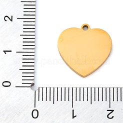 304ステンレススチールエナメルペンダント  ハートチャーム  ゴールドカラー  イオンプレーティング（ip）  ピンク  15.5x15x1.5mm  穴：1.5mm&nbsp;STAS-M105-30G-02