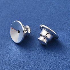 ラックメッキ真鍮イヤーナット  弾丸ピアスキャッチ  ニッケルフリー  長持ちメッキ  銀  10x7mm  穴：0.7mm&nbsp;KK-G480-06S