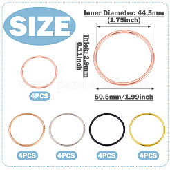 5色の鉄製リング20個  DIYクラフト製作用品  ミックスカラー  50.5x2.9mm  内径：44.5mm  4個/カラー&nbsp;FIND-TA0011-03