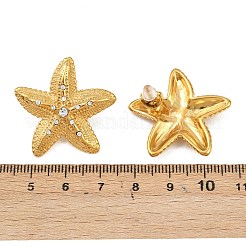 Starfish 304 Stainless Steel Rhinestone Stud Earrings&nbsp;LS-EJEW-P332-04G