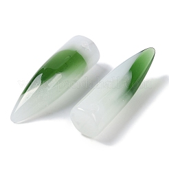 透明スプレー塗装ガラスペンダント  弾丸の形  グリーン  37.5~38.5x10.5~11.5x10.5~11mm  穴：1.4mm&nbsp;GLAA-S202-03D