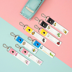 PUレザー&コットンネームマーカーキーホルダー  亜鉛合金キーホルダー付き  動物  13x2cm&nbsp;AJEW-WH0514-013