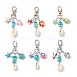 Synthetic Turquoise Starfish Turtle Pendant Decorations&nbsp;HJEW-JM03647