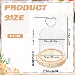 Heart Arch Glass Dome Cover&nbsp;AJEW-WH0643-088B
