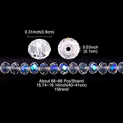 Electroplate Transparent Glass Beads Strands&nbsp;EGLA-YW0001-65B