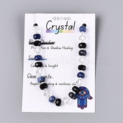 Natural Obsidian & Sodalite & Quartz Crystal Beads Strands&nbsp;G-Q614-03A-04