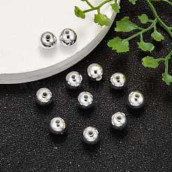 メッキプラスチックアクリルラウンドビーズ  銀メッキ  8mm  穴：1.5mm  約1800個/ポンド&nbsp;PACR-L003-8mm-S