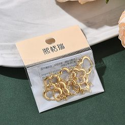 シェグレース 真鍮製フープピアス金具  カドミウムフリー＆ニッケルフリー＆鉛フリー  3ループ付き  18KGP本金メッキ  15x15x2mm  穴：1~1.2mm&nbsp;XGR0156G-93G