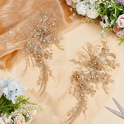 3D Flower Polyester Embroidery Sew on Appliques&nbsp;PATC-WH0008-48C