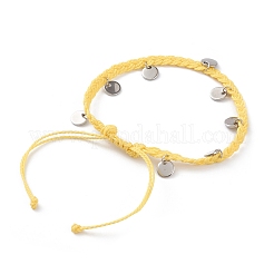 Waxed Polyester Cord Braided Bead Bracelets&nbsp;BJEW-JB05762-05