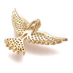 Brass Micro Pave Clear Cubic Zirconia Pendants&nbsp;ZIRC-L075-66A-G