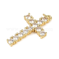 Brass Micro Pave Cubic Zirconia Pendants&nbsp;KK-S526-06G-A