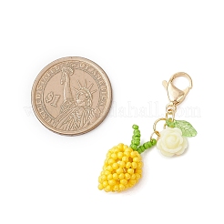 Handmade Glass Seed Beads Mango Pendnat Decorations&nbsp;HJEW-MZ00348