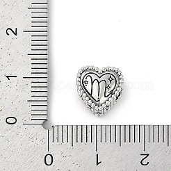 925スターリングシルバーヨーロピアンビーズ  ハート  蠍座  9.5x9.5~10x7mm  穴：4.5mm&nbsp;STER-R005-02AS-08