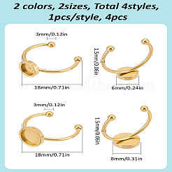 4個4スタイル201ステンレススチールカフパッドリングセッティング  ミックスカラー  トレイ：6~8mm  内径：18mm  1個/スタイル&nbsp;FIND-LP0001-08
