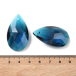 ガラスチャーム  ティアドロップチャーム  多面カット  藤紫色  38x22x13mm  穴：1.5mm&nbsp;GLAA-I062-01D