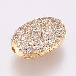 Brass Micro Pave Cubic Zirconia Beads&nbsp;KK-P116-21