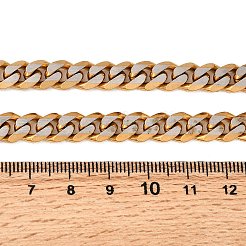 Ion Plating(IP) Matte Style 304 Stainless Steel Cuban Link Chain Necklaces for Men&nbsp;NJEW-B116-05G