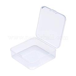 正方形プラスチックビーズ貯蔵容器  透明  7.4x7.3x2.5cm&nbsp;CON-P003-L