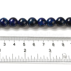 天然石瑪瑙ビーズ連売り  染め＆加熱  ラウンド  プルシアンブルー  10mm  穴：1.2mm  約38個/連  14.96''（38センチメートル）&nbsp;G-P516-A01-A09